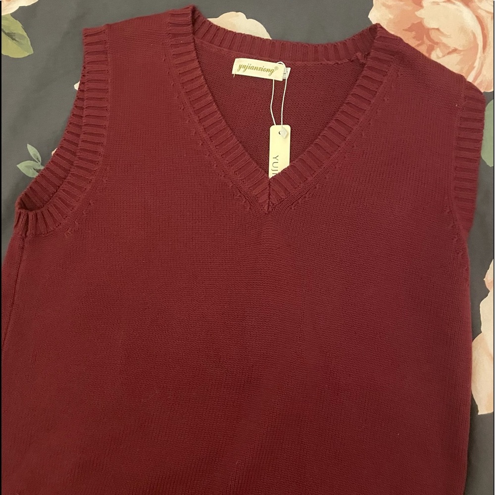 red sweater vest :)